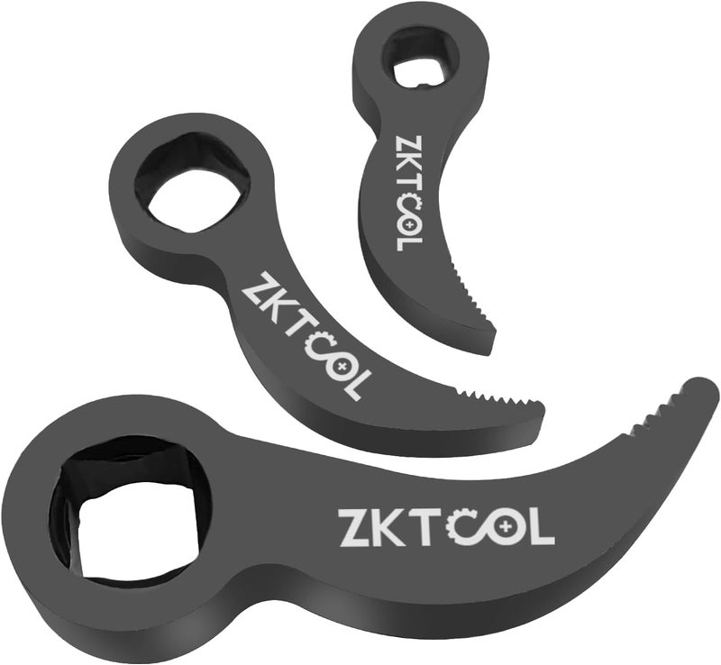 ZKTOOL 3PC Pry Bar Wrench Adaptor Head Kit,Crowbar Adapter Head Tools, The Square Outline Does Not Slip Easily, Includes 1/2" 3/8" 1/4" D 4pt (Square) Profile - Image 3